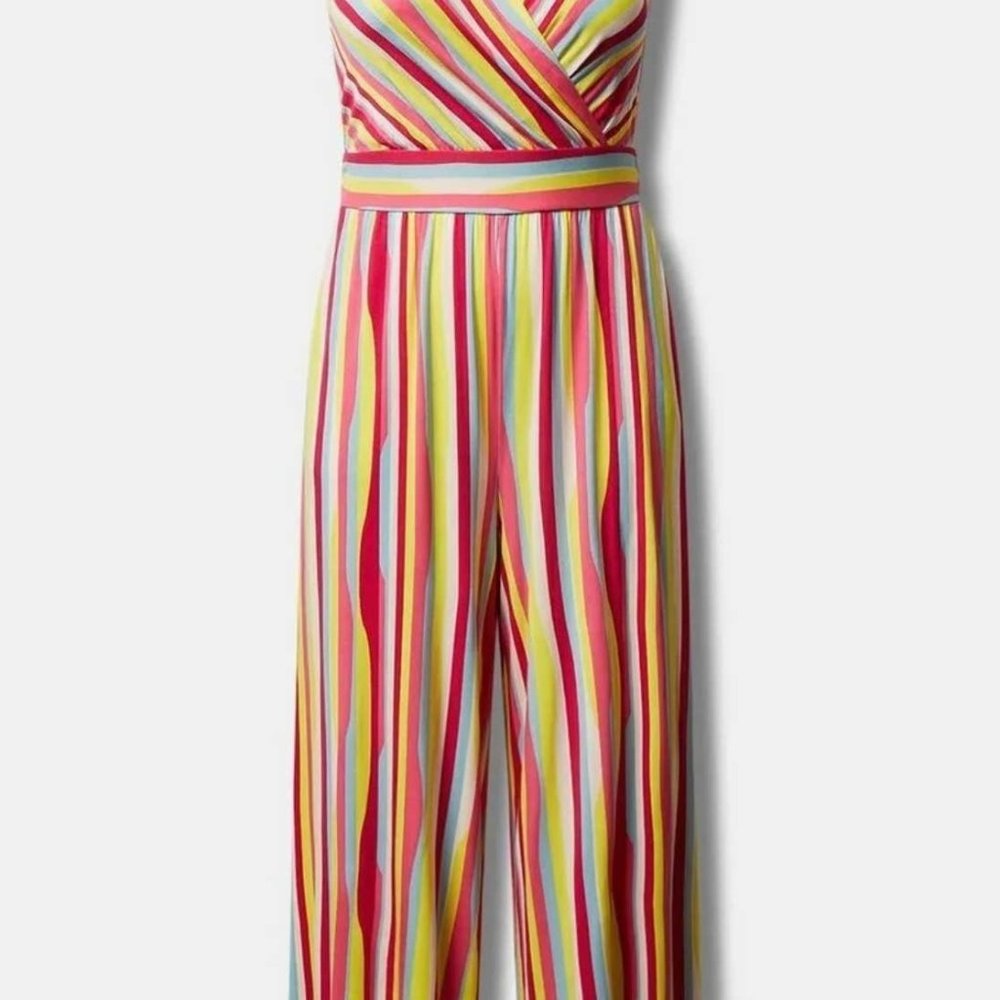 Plus Size Multicolored Striped Jumper Size 00 (Size large in regular sizing)
